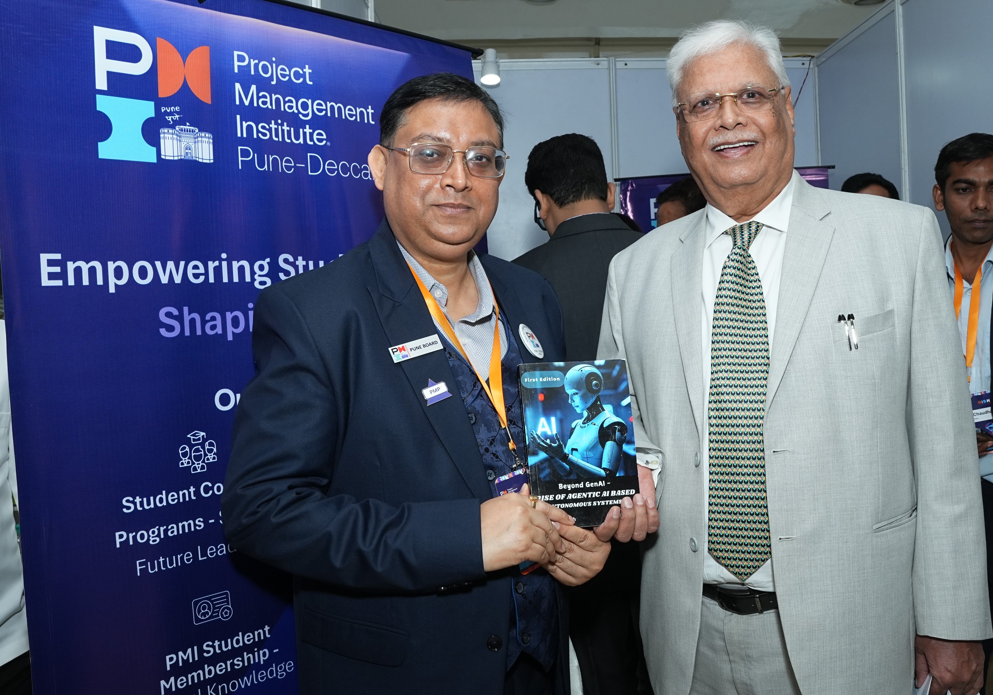 Rinoo Rajesh presenting the book Beyond GenAI to Pushkraj Group Chairman Mr. Shailendra Goswami.